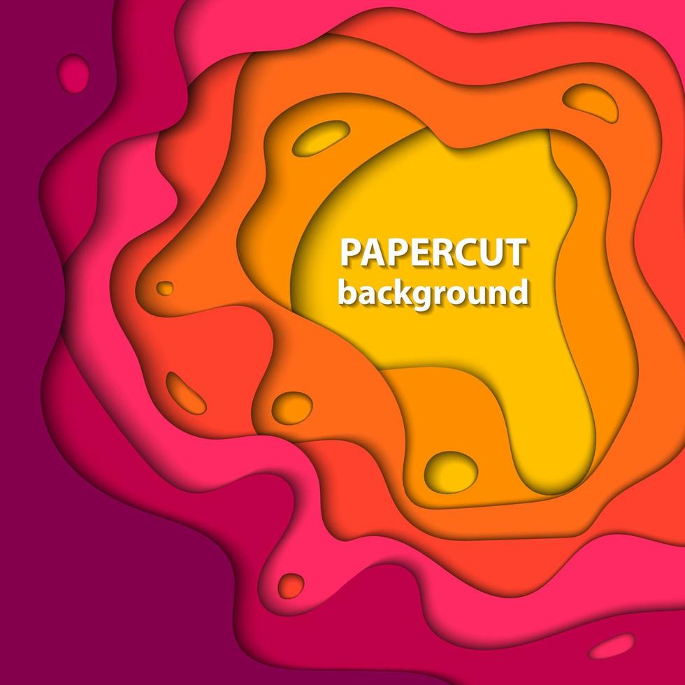 vector achtergrond met helder geel, roze en oranje kleur papier besnoeiing vormen. 3d abstract papier kunst stijl, ontwerp lay-out voor bedrijf presentaties, flyers, affiches, afdrukken, kaarten, brochure omslag.