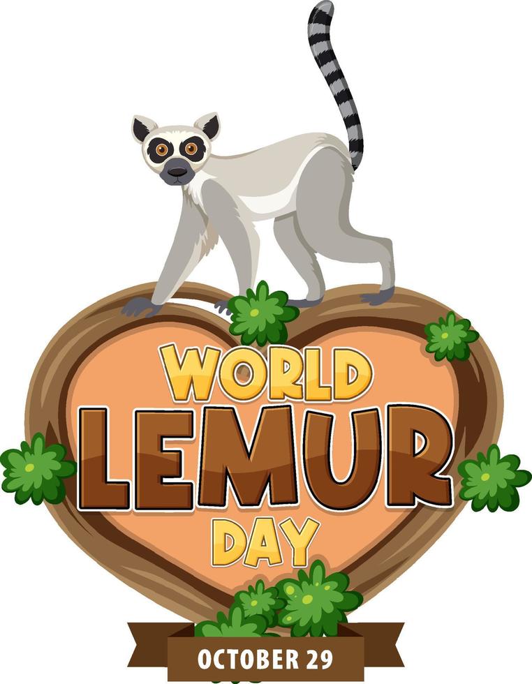 wereld lemur dag posterontwerp vector