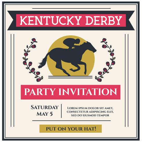 Kentucky Derby Party uitnodiging Vector