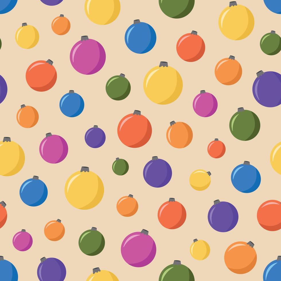 naadloos patroon met kleurrijk ronde vakantie ballen vlak stijl, vector illustratie Aan licht achtergrond. decoratief ontwerp voor omhulsel en verpakking, decoratief
