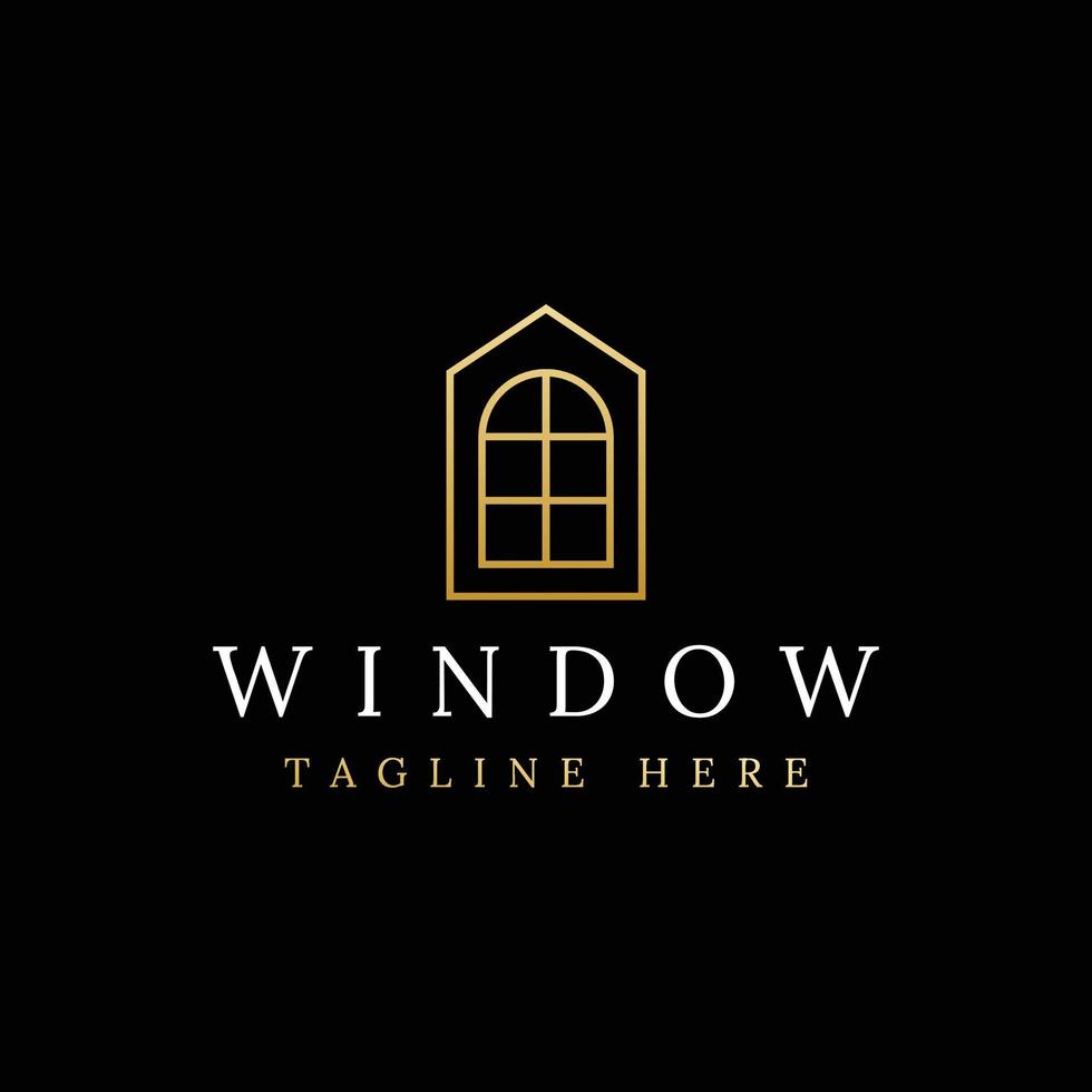 luxe venster logo ontwerp vector