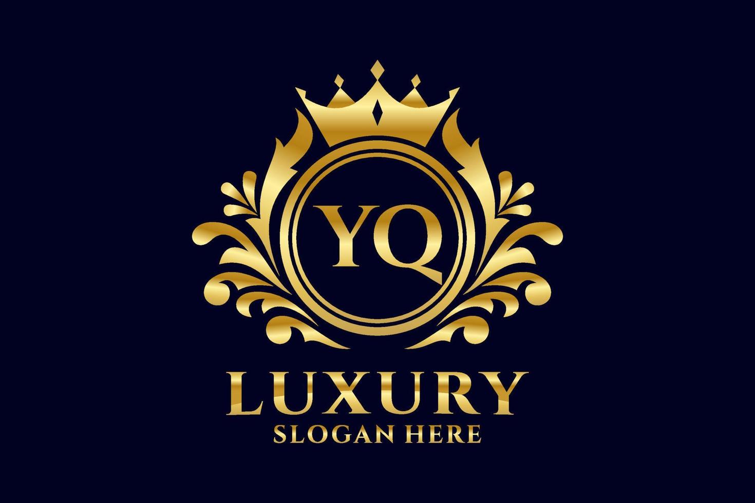 eerste yq brief Koninklijk luxe logo sjabloon in vector kunst voor luxueus branding projecten en andere vector illustratie.