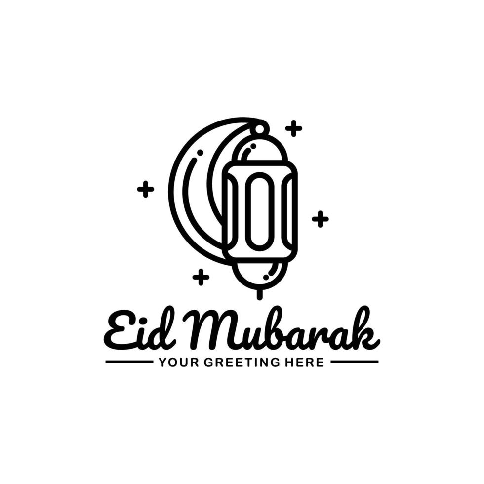 eid mubarak schets logo ontwerp vector