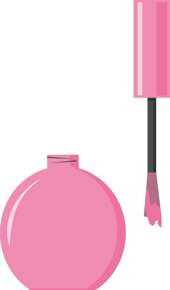 roze manicuren, illustratie, vector Aan wit achtergrond.