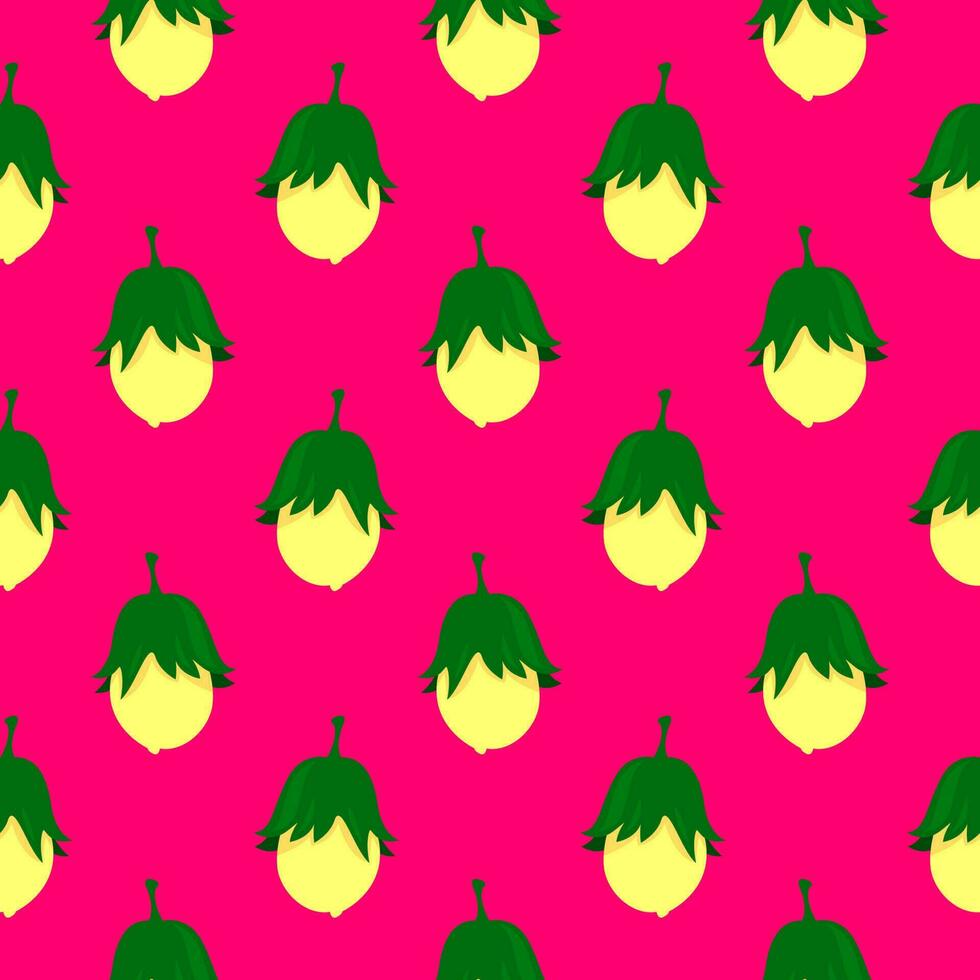 geel hazelnoot, naadloos patroon Aan heet roze achtergrond. vector