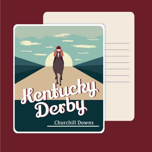 Retro Kentucky Derby-briefkaart vector