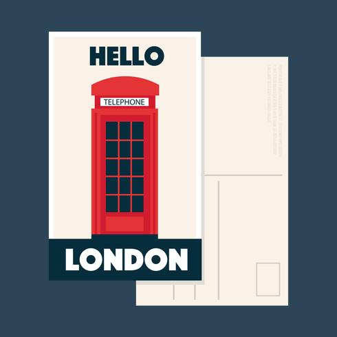 Hallo London Postcard Vector