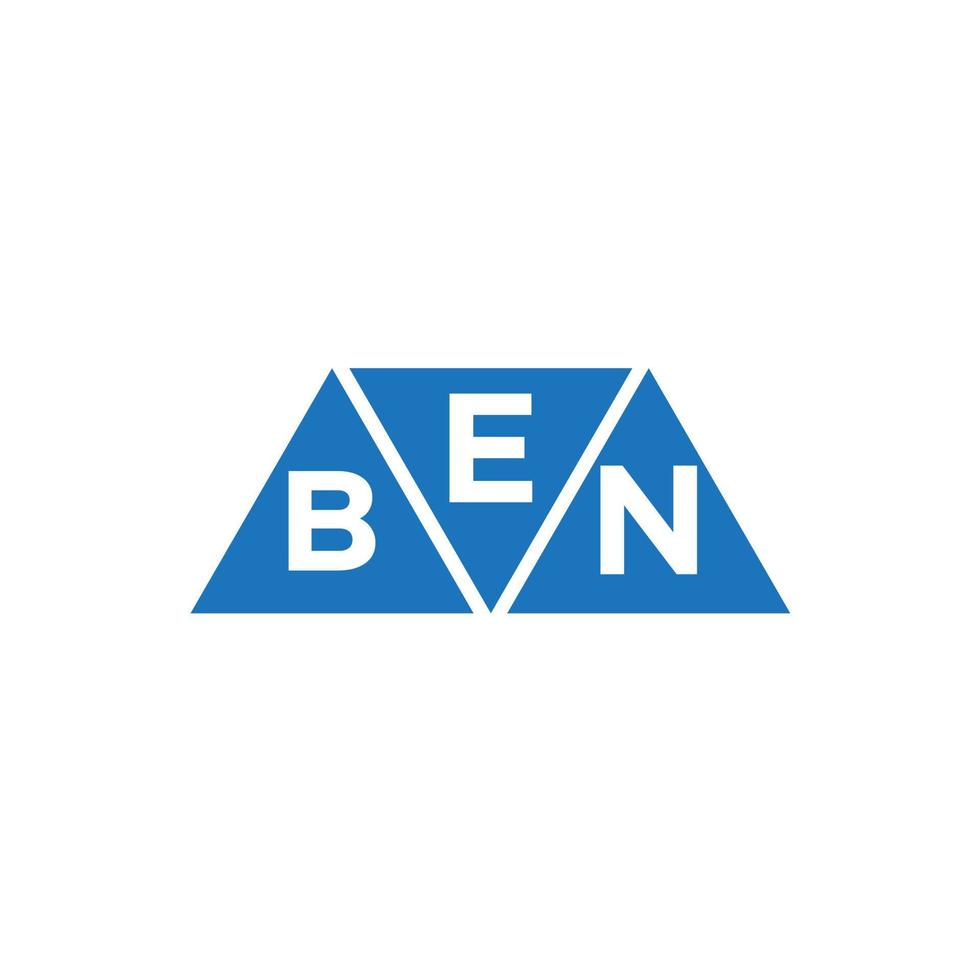 ebn driehoek vorm logo ontwerp Aan wit achtergrond. ebn creatief initialen brief logo concept. vector