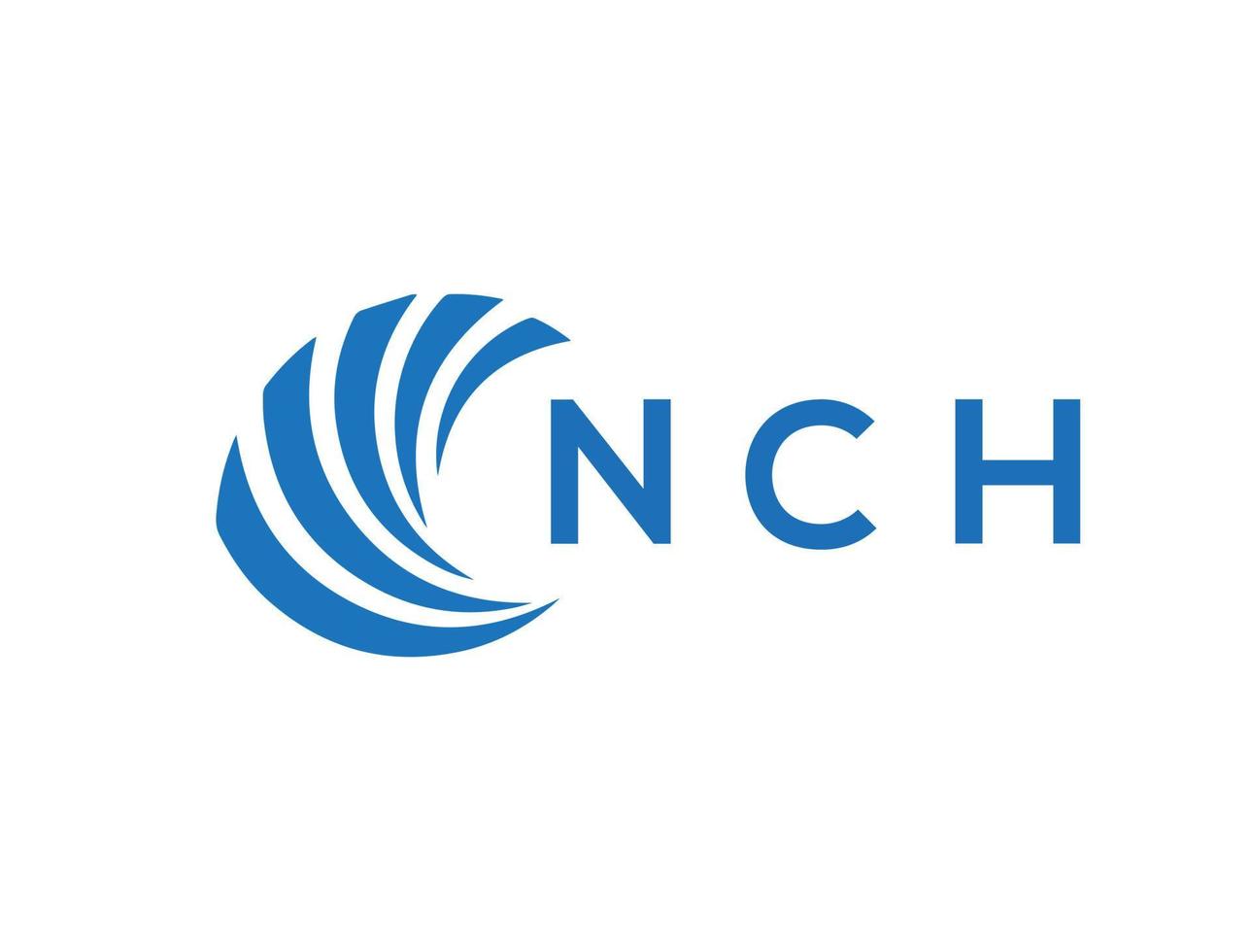 nch creatief cirkel brief logo concept. nch brief ontwerp.nch brief logo ontwerp Aan wit achtergrond. nch creatief cirkel brief logo concept. nch brief ontwerp. vector