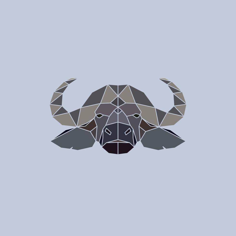 buffalo hoofd geometrische platte ontwerpstijl. ontwerpelement en mascotte. vector