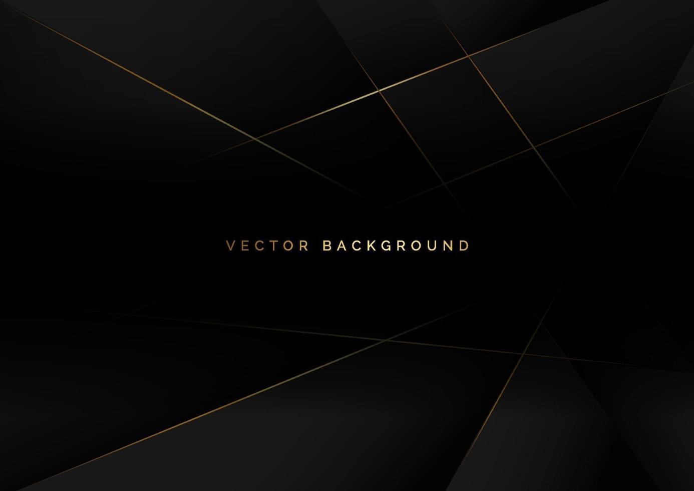 abstracte zwarte luxeachtergrond met gouden lijndiagonaal. vector