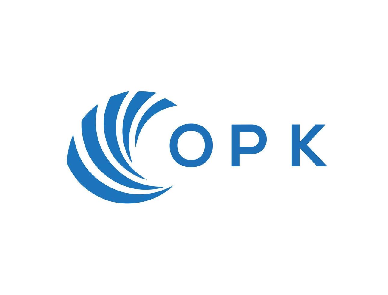 opk brief logo ontwerp Aan wit achtergrond. opk creatief cirkel brief logo concept. opk brief ontwerp. vector