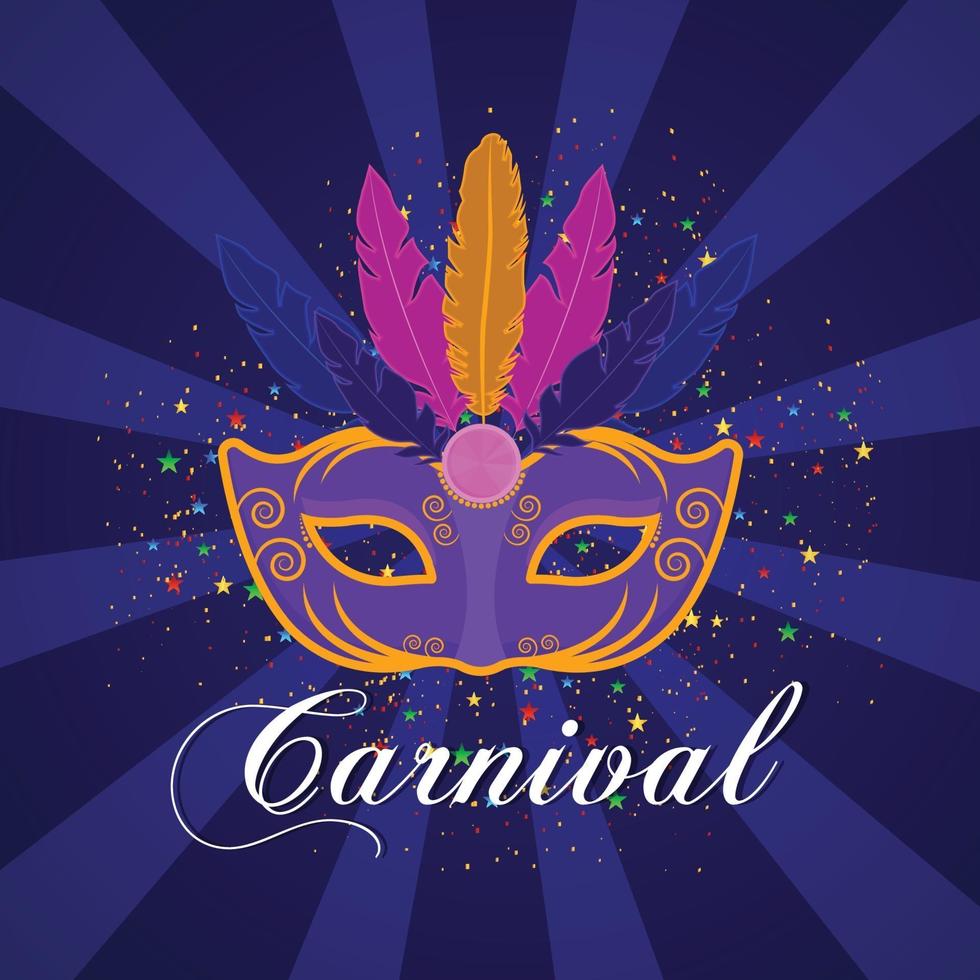 paars masker voor carnaval vector