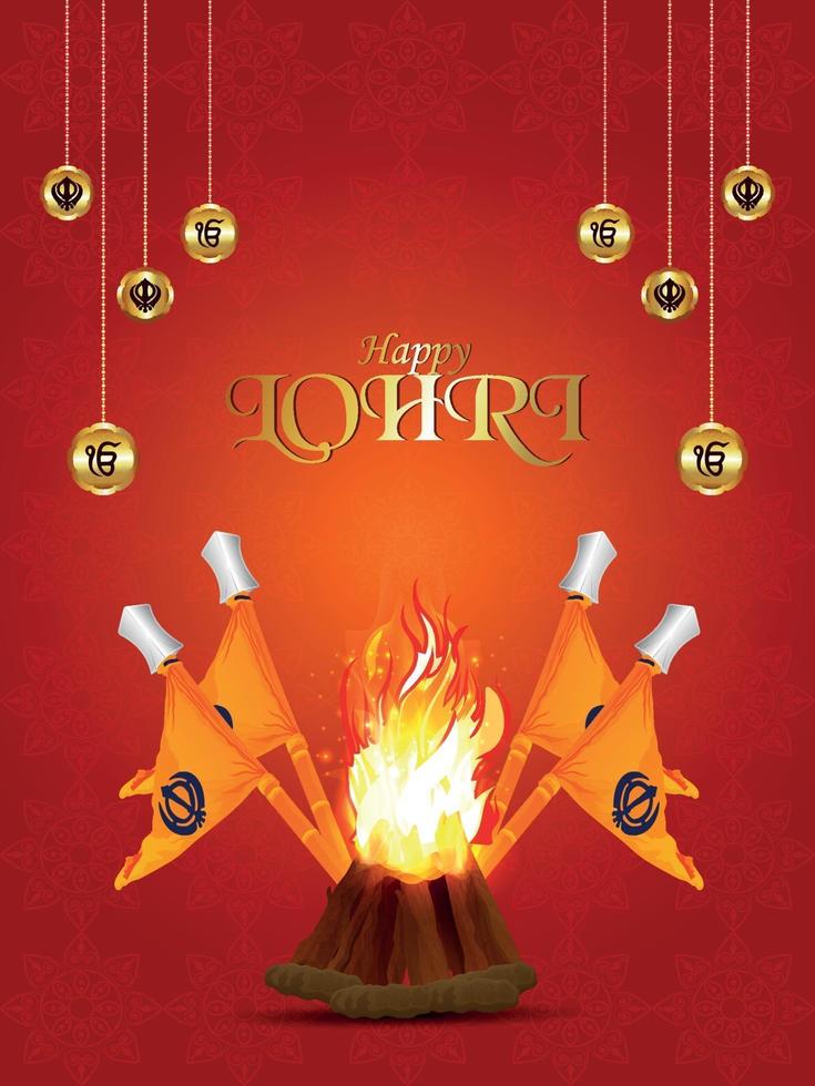 creatieve illustratie voor gelukkige lohri-viering vector