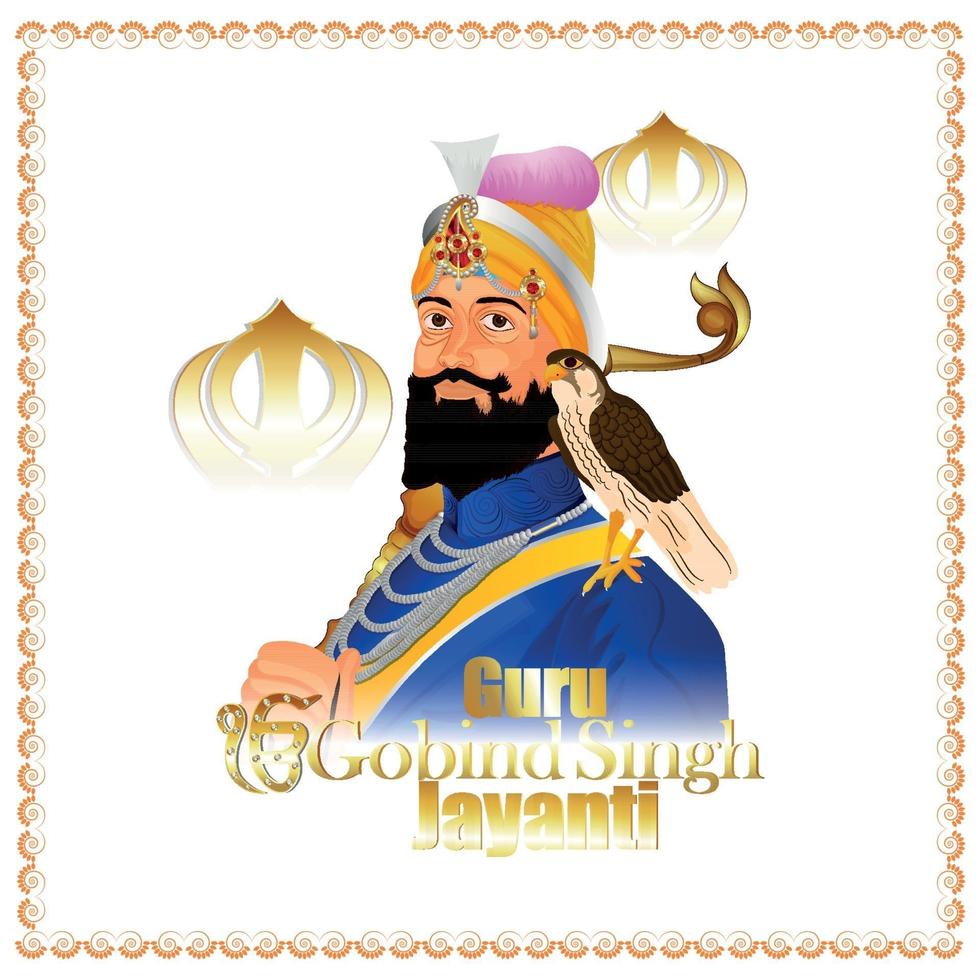 dasam goeroe, goeroe gobind singh jayanti vector