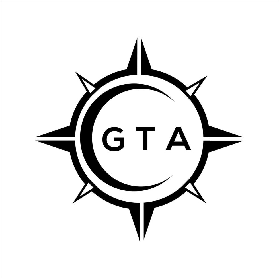 gta abstract technologie cirkel instelling logo ontwerp Aan wit achtergrond. gta creatief initialen brief logo. vector