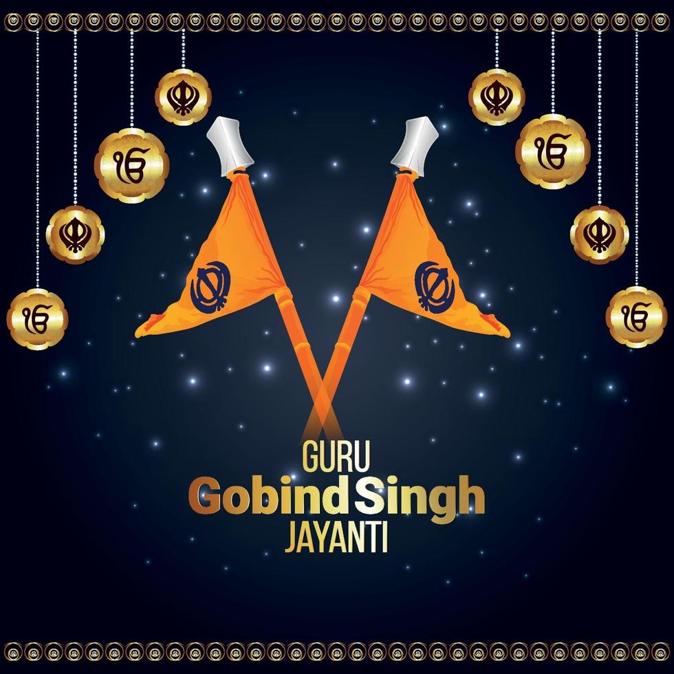 creatieve illustratie voor de viering van de gelukkige goeroe gobind singh jayanti vector