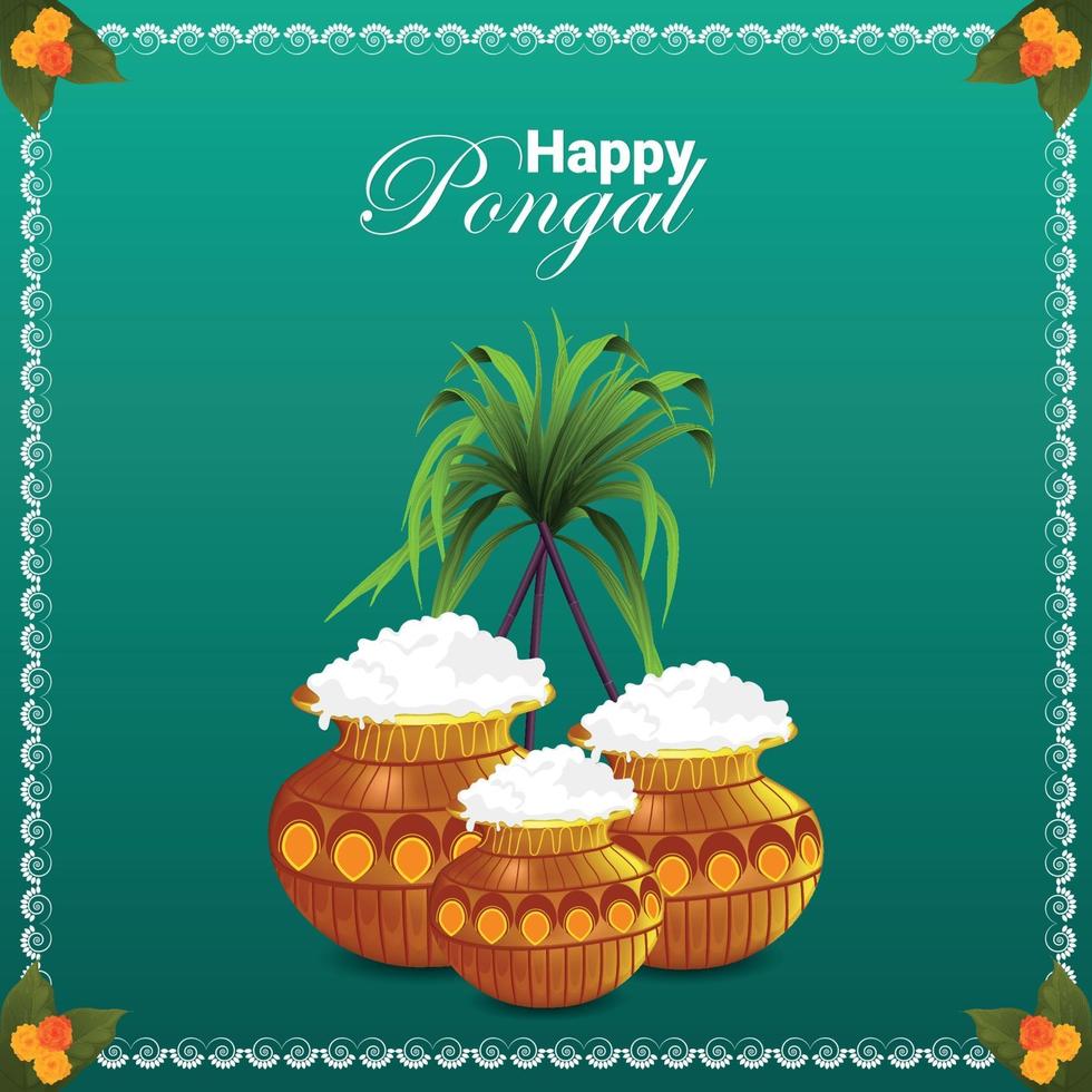 gelukkige pongal-groetenviering vector