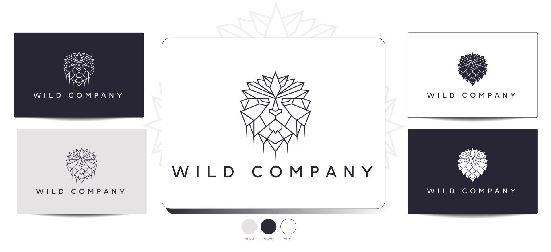 leeuw veelhoekige dier bedrijf logo ontwerp sjabloon, logotype set.trendy vector illustratie 2023