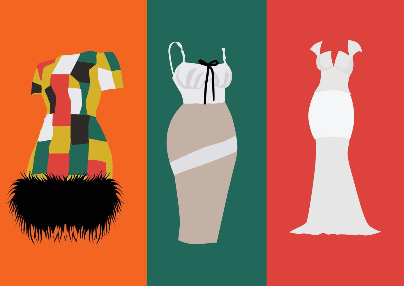 vector illustratie van divers Dames jurken.