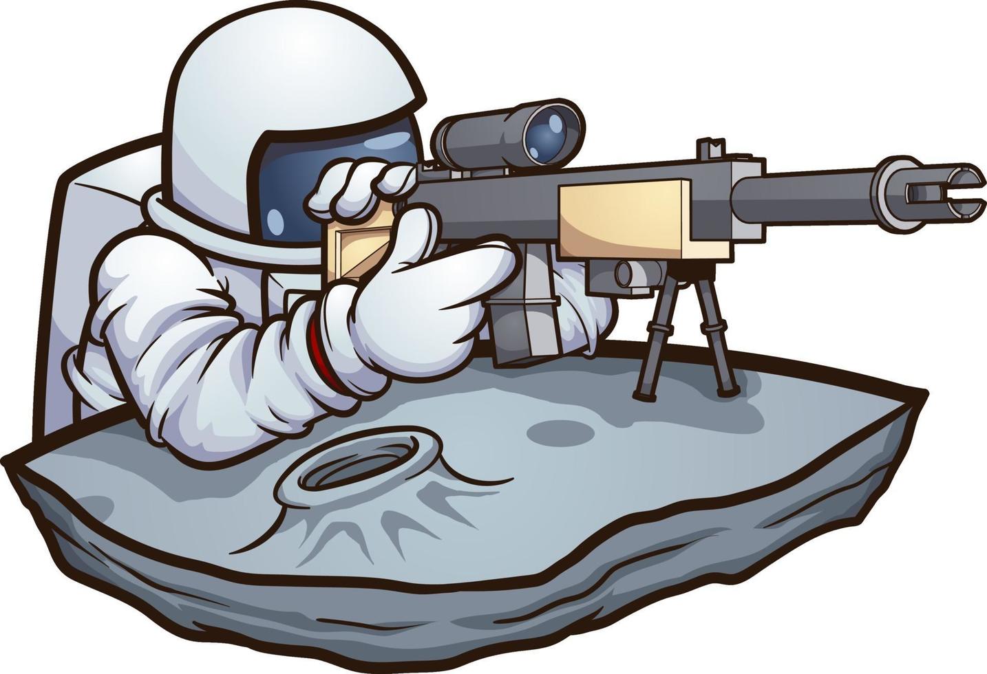 cartoon scherpschutter astronaut vector
