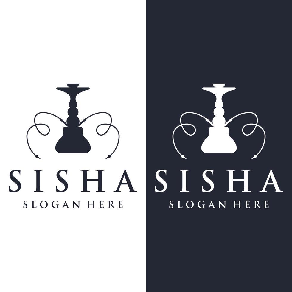 geïsoleerd wijnoogst hookah, shisha of waterpijp logo ontwerp voor club, bar, cafe en winkel. vector