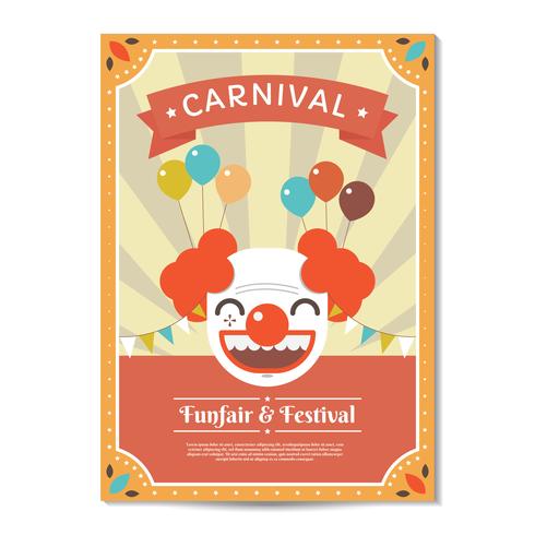 Carnaval-affiche met Clown Template Vector