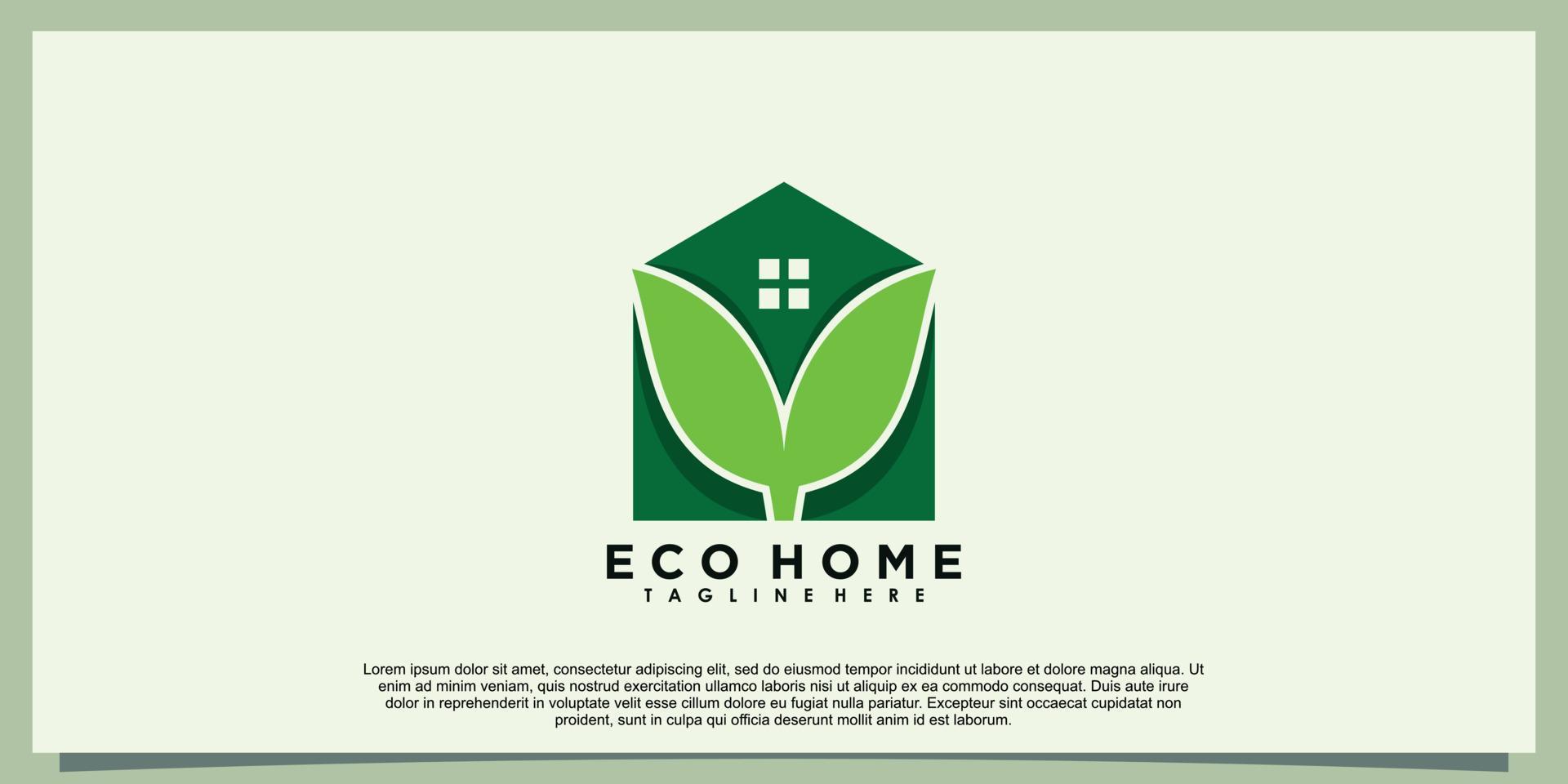 huis logo ontwerp met modern blad concept vector