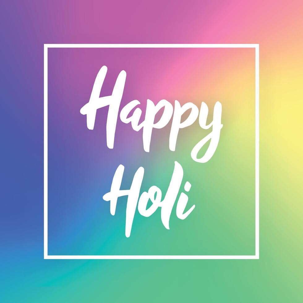 happy holi hand getrokken belettering zin. vector