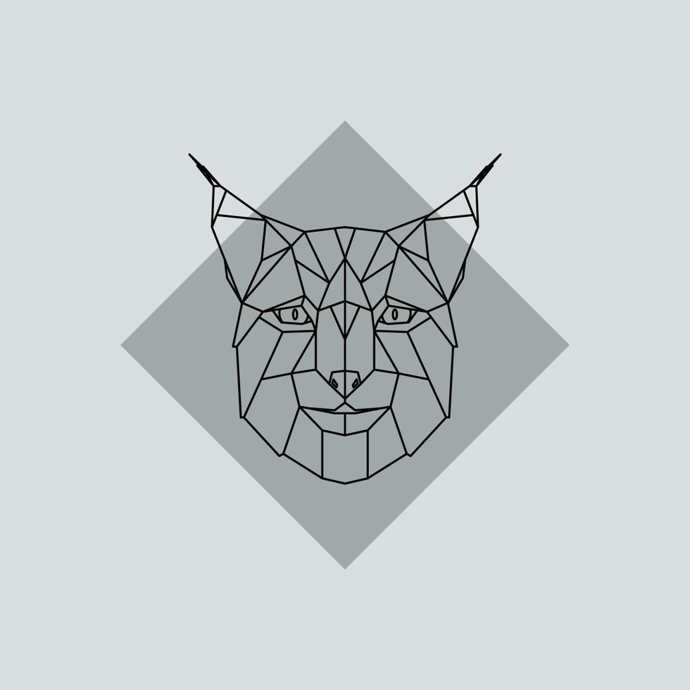 geometrische hoofd lynx. vector