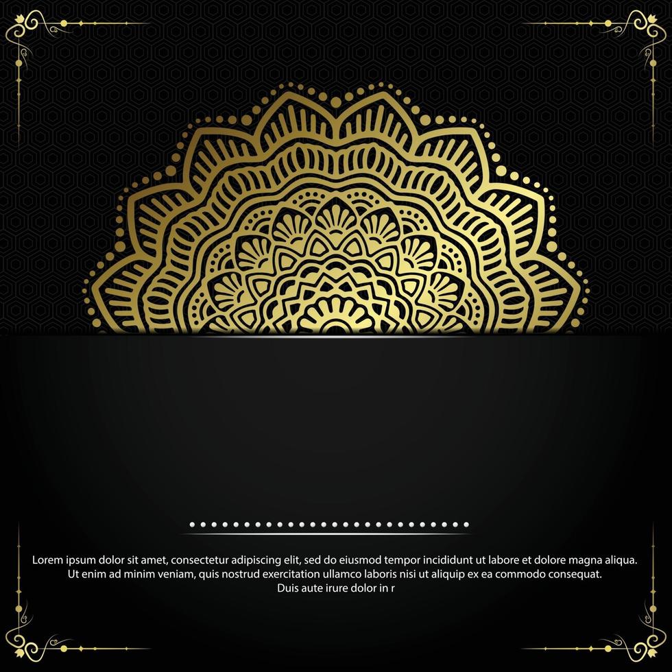 luxe gouden mandala sierlijke achtergrond voor bruiloft uitnodiging, boekomslag met mandala element stijl premium vector