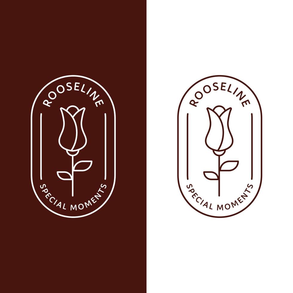 roos bloem embleem logo vector lijn kunst stijl ontwerp