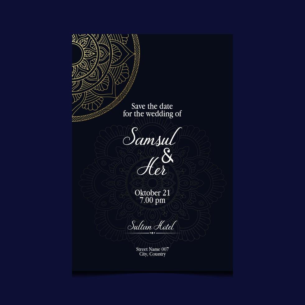 mandala-sjabloon met elegante, klassieke elementen. geweldig voor uitnodiging, flyer, menu, brochure, achtergrond Premium Vector