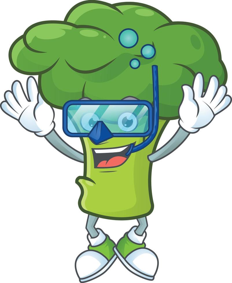 groen broccoli tekenfilm karakter stijl vector