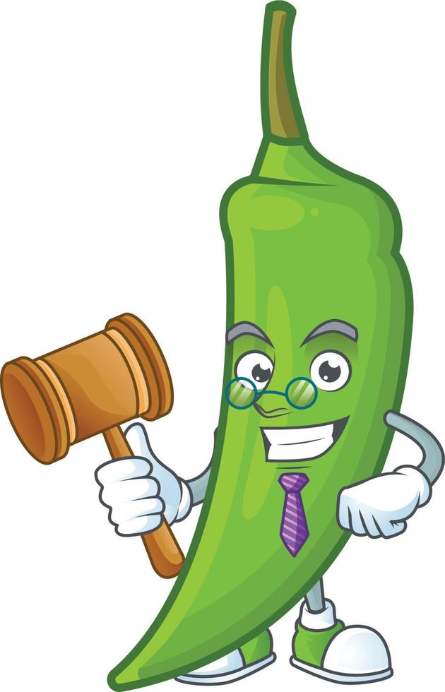 groene chili stripfiguur vector