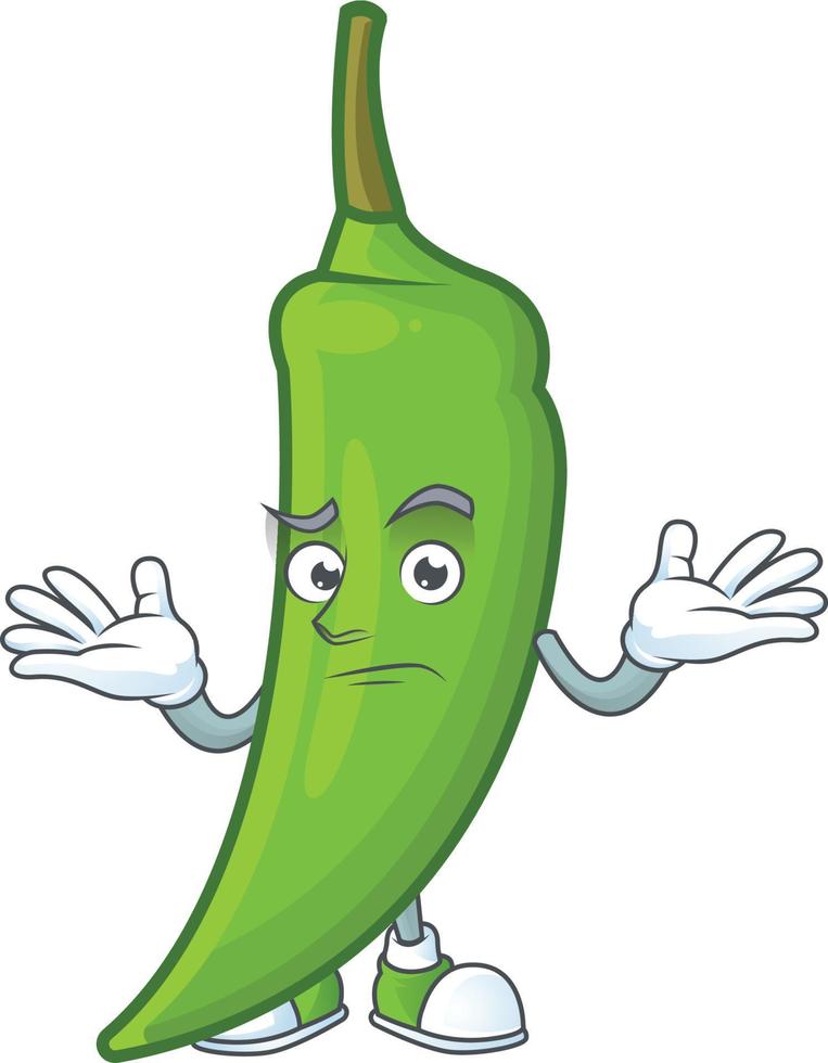 groene chili stripfiguur vector