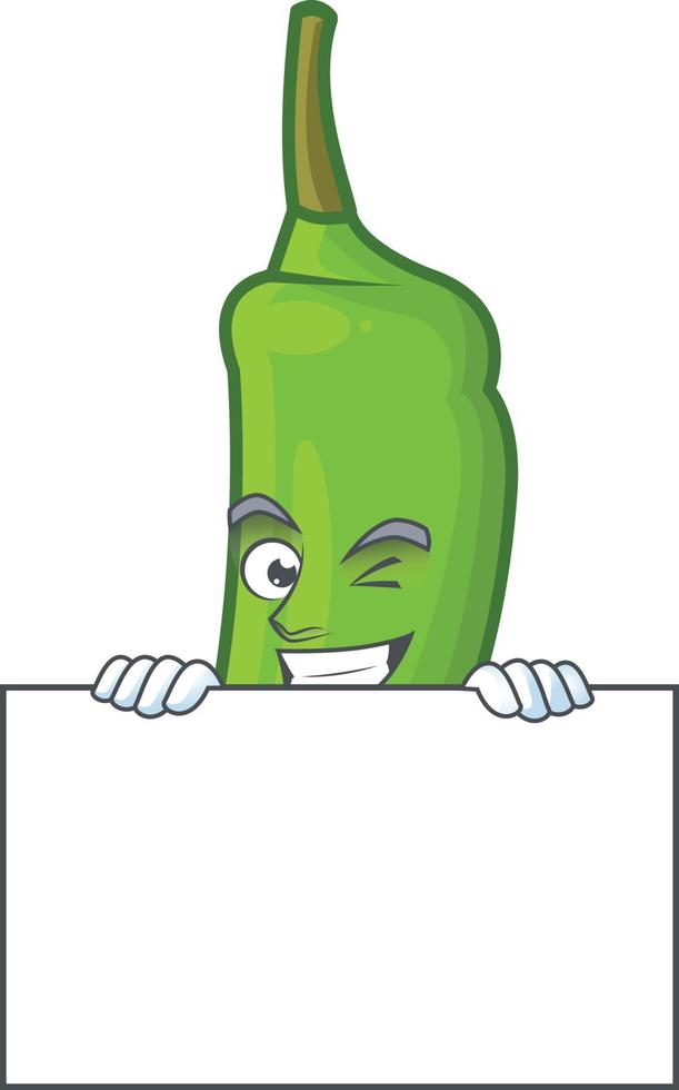 groene chili stripfiguur vector