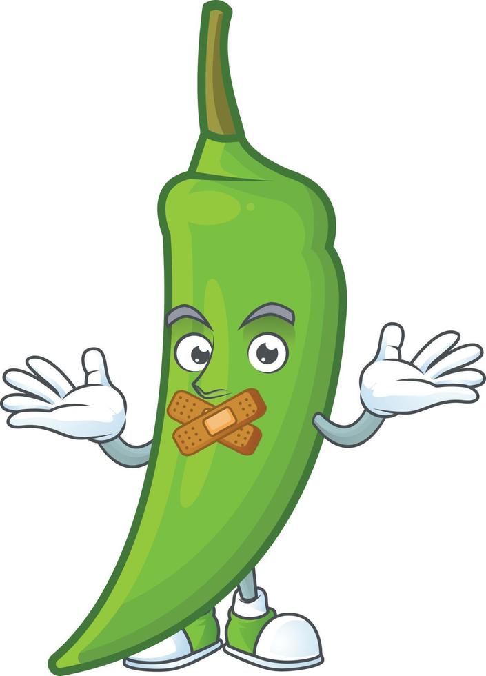 groene chili stripfiguur vector