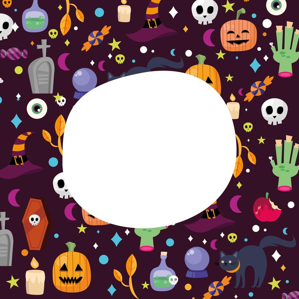 Halloween-patroonachtergrond met ruimte voor tekst vectorontwerp vector
