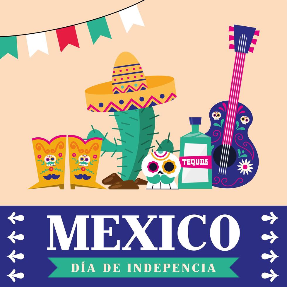 Mexicaanse onafhankelijkheidsdag banner vector