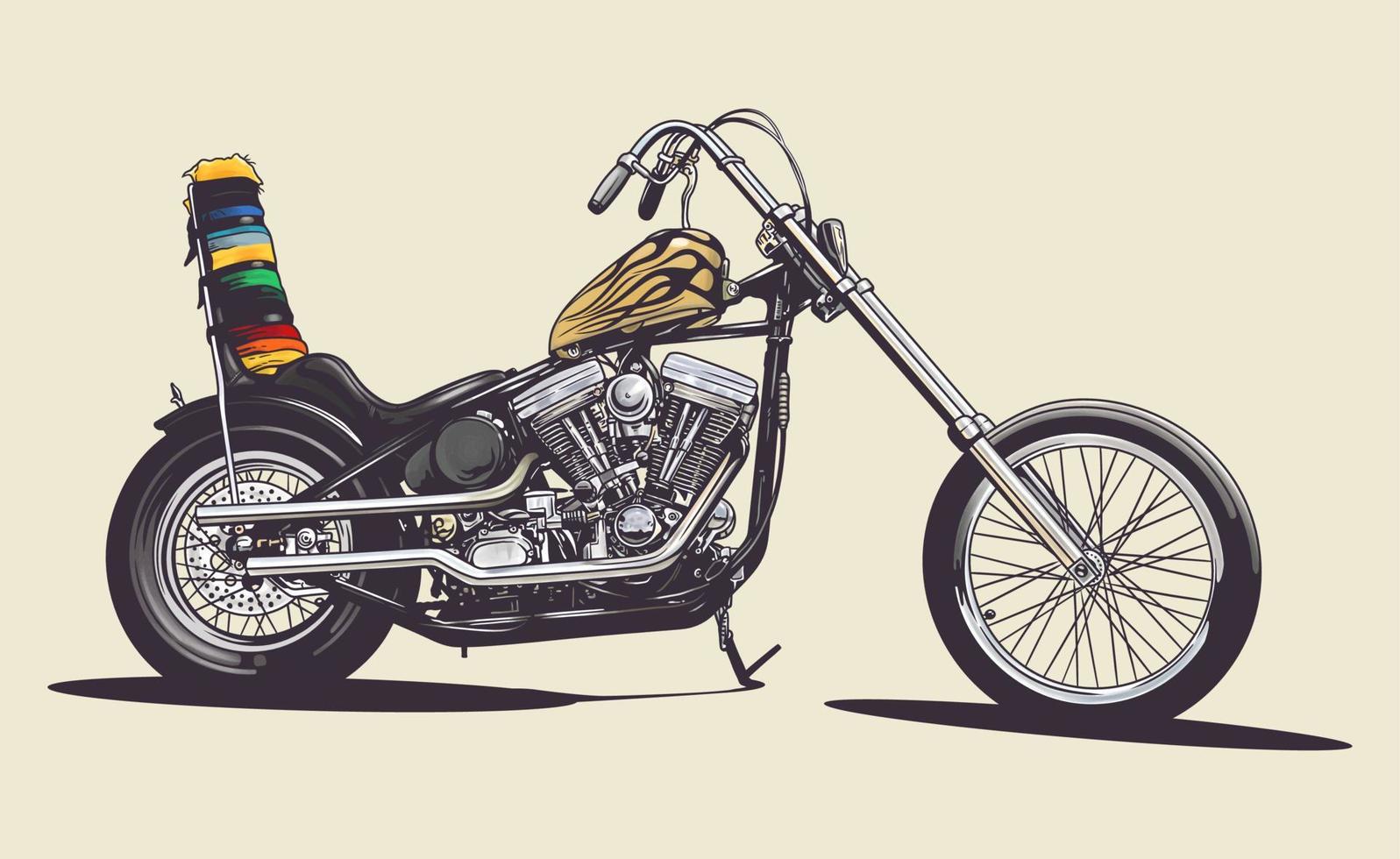 bijl motorfiets, motor voertuig vervoer, kant visie vector illustratie