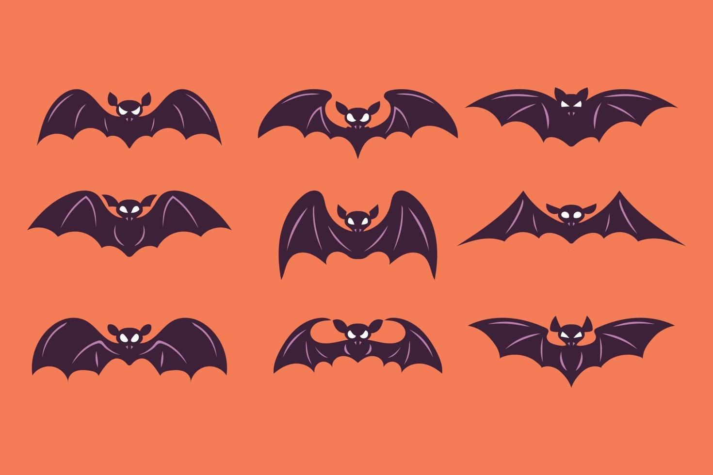 set van halloween vleermuis vector