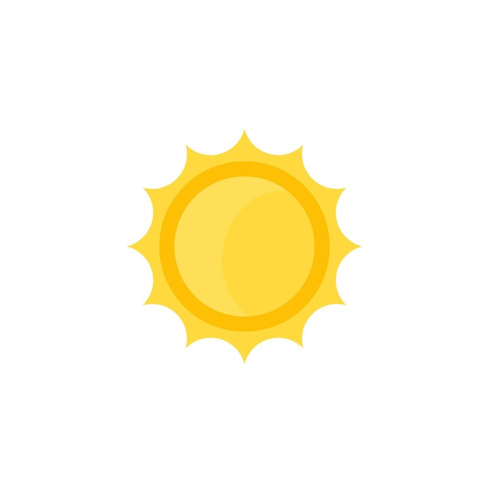 zon pictogram, zonne-vector logo op witte achtergrond vector