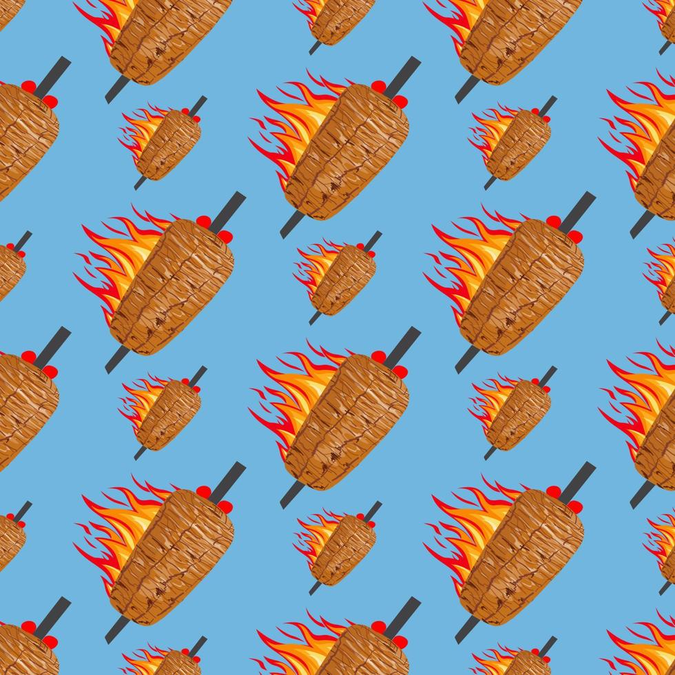 shoarma kebab patroon fastfood. naadloos patroon. vector
