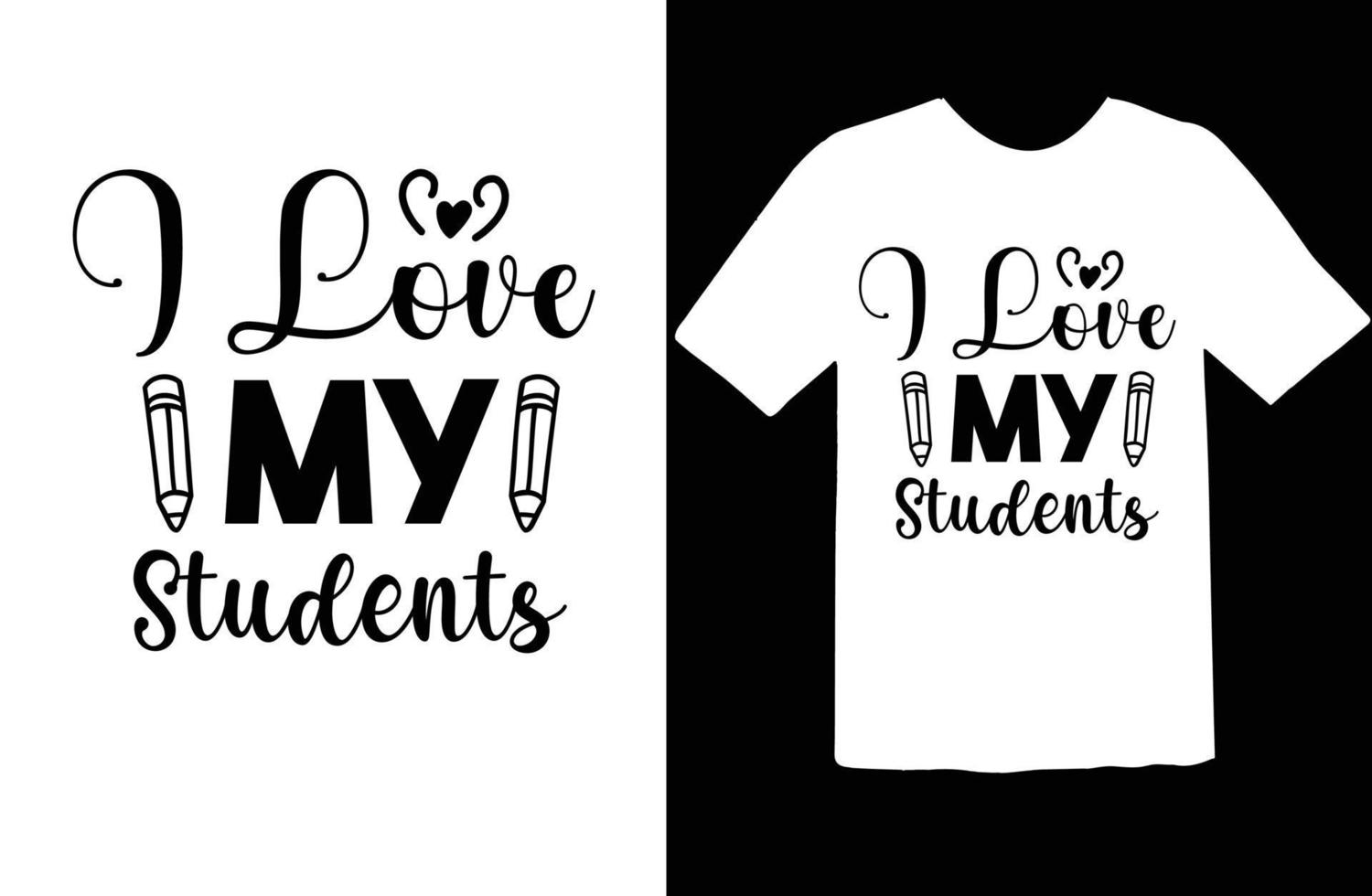 ik liefde mijn studenten SVG t overhemd ontwerp vector