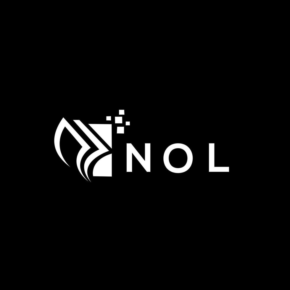 nol bedrijf financiën logo ontwerp.nol credit reparatie accounting logo ontwerp Aan zwart achtergrond. nol creatief initialen groei diagram brief vector