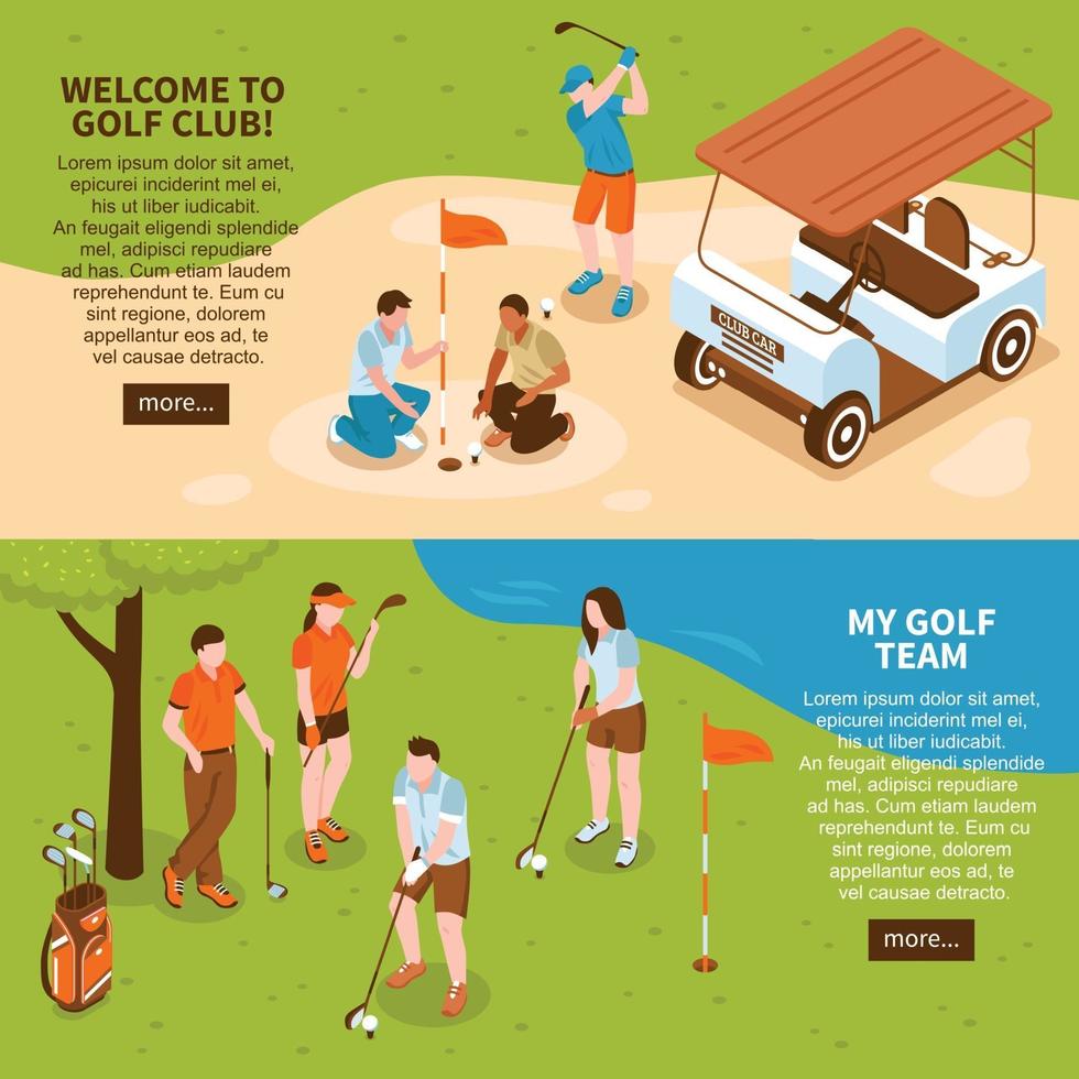 isometrische golfbanners vector