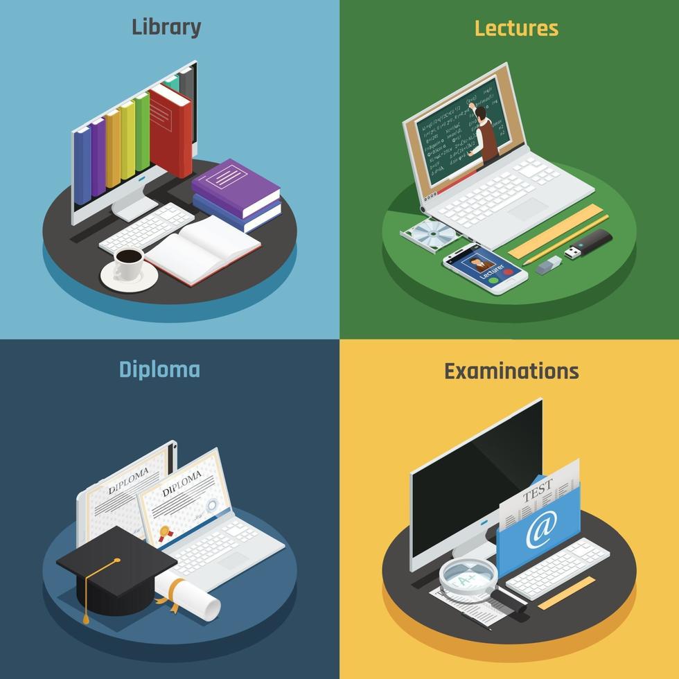 e-learning isometrisch 2x2 vector