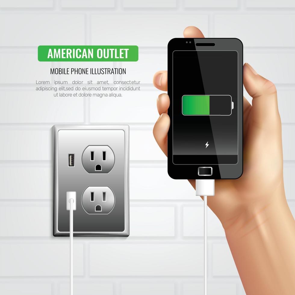 Amerikaanse outlet mobiele telefoon illustratie vector