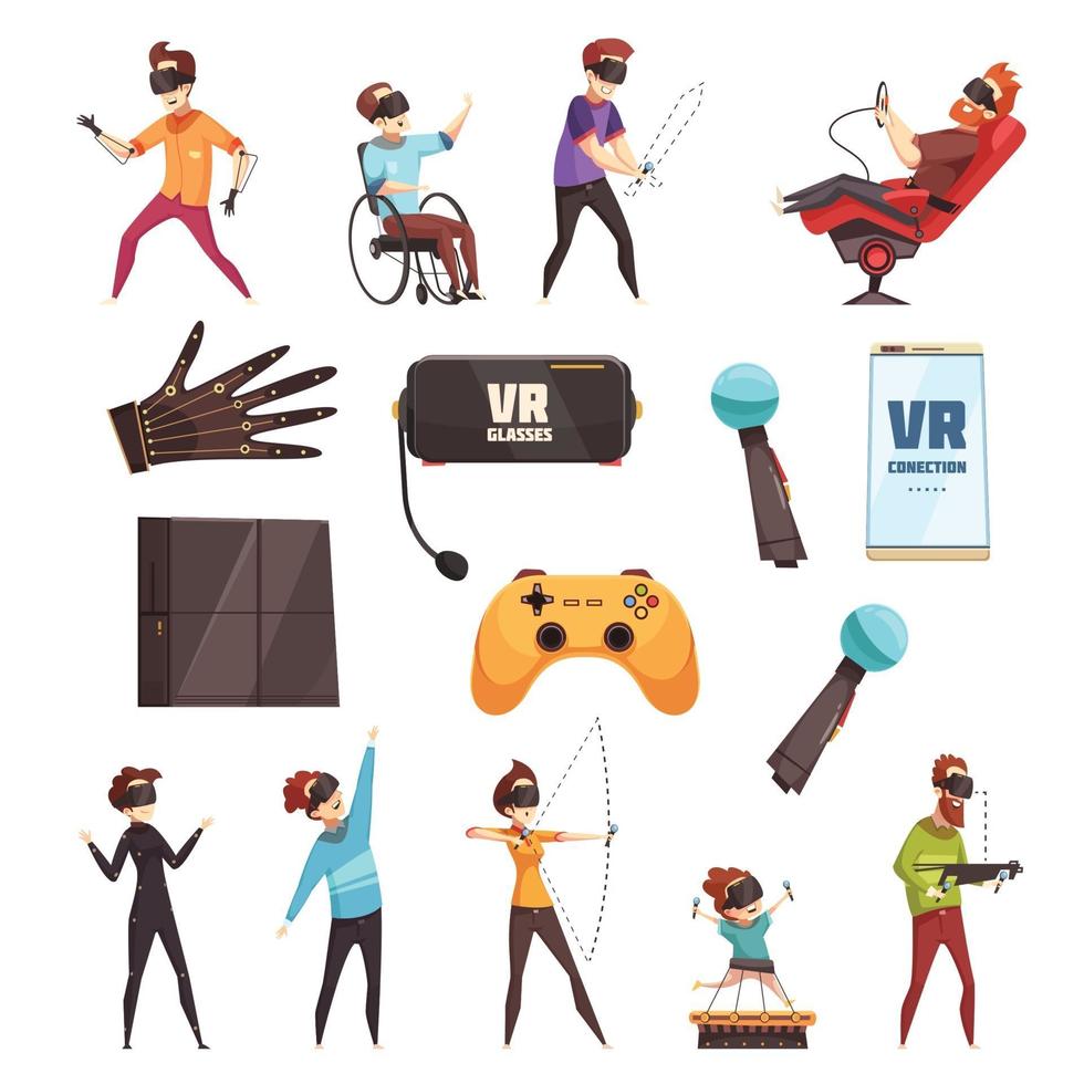 virtual reality set vector